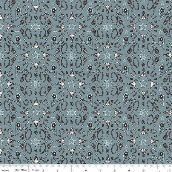 John Wayne Courage Bandana Storm Cotton Fabric