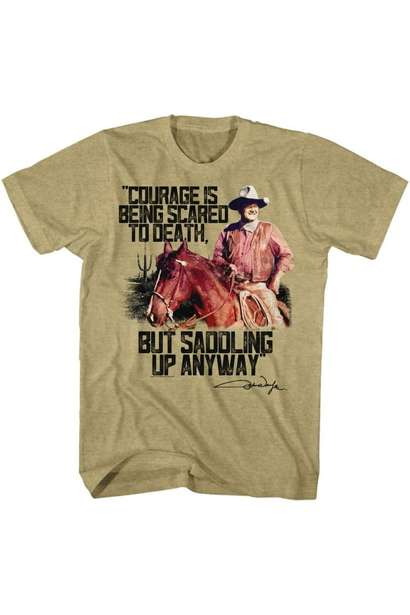 John Wayne Courage Khaki Heather Adult T-Shirt