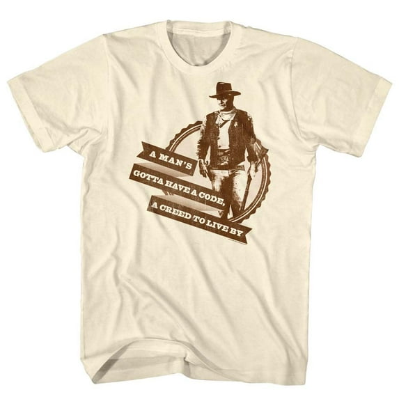 JOHN WAYNE-CREED AND CODE-NATURAL ADULT S/S TSHIRT-XXXL