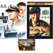 John Wayne Double Feature In Harms Way & The Green Berets 2 DVD Set Includes Glossy Print WWII Art Card