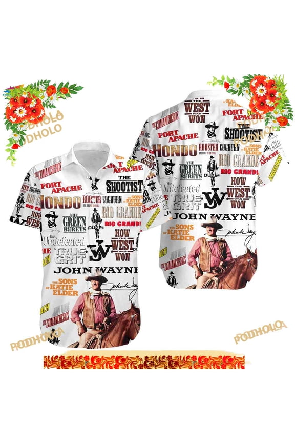 John Wayne Funny Hawaiian Shirt, Actor Funny Hawaiian Shirt