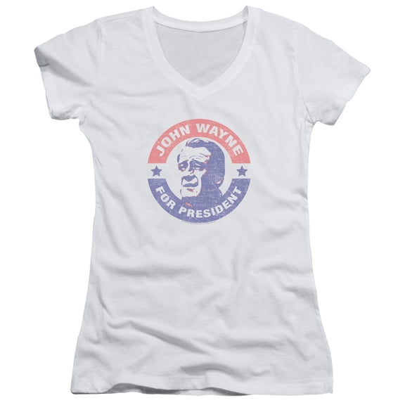 John Wayne - John Wayne For President - Juniors Cap Sleeve V-Neck Shirt - Medium