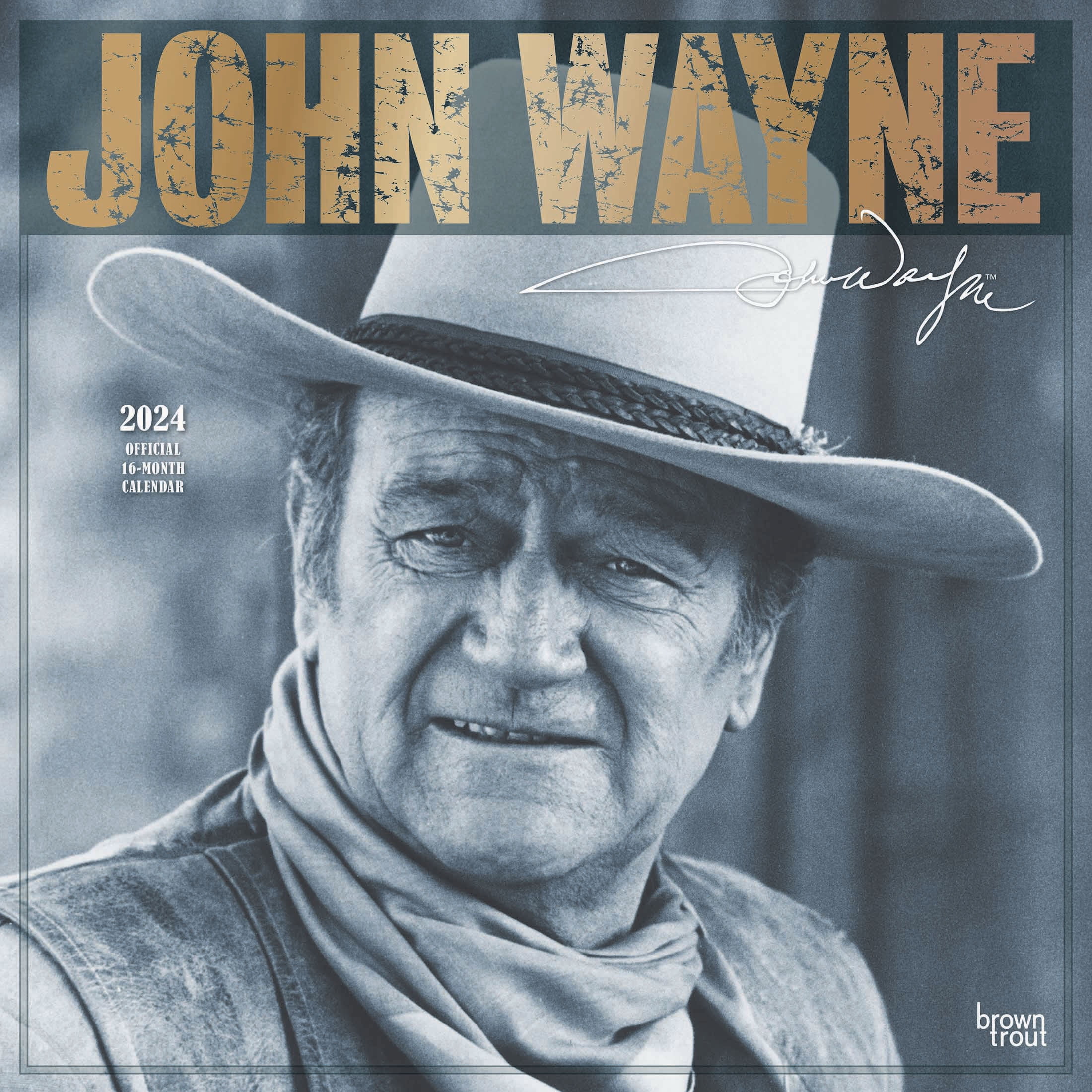 John Wayne OFFICIAL 2024 12x24" (Hanging) Wall Calendar BrownTrout