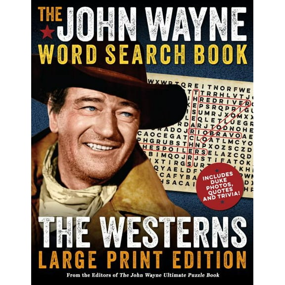Pre-Owned John Wayne Puzzle Books: The John Wayne Word Search Book – The Westerns Large Print Edition (Paperback)