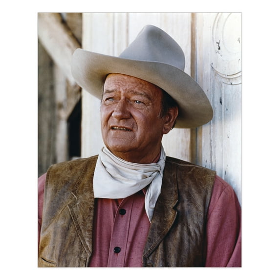 John Wayne Standing Near Gate, 20X24 Print By Globe Photos, 20X24