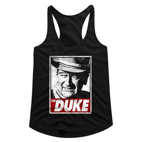 John Wayne Tha Duke Black Women's Racerback Tank Top
