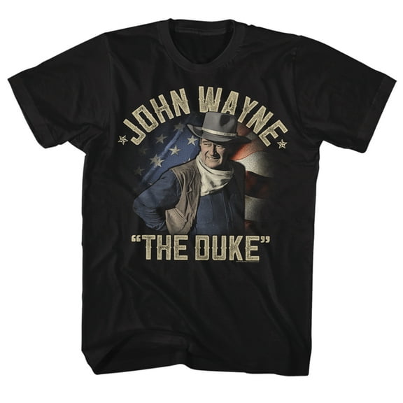 John Wayne The Duke Men's Black Cotton Short Sleeve T-Shirt, Small