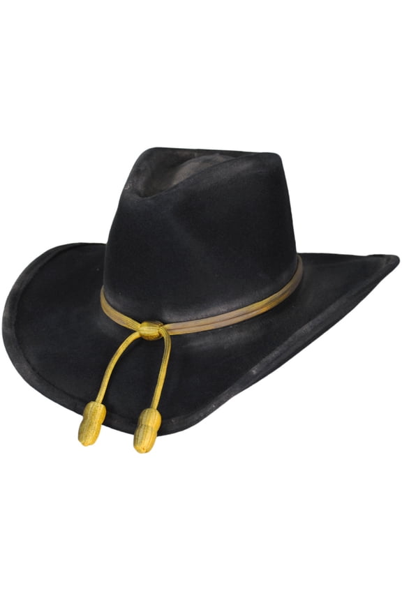 John Wayne The Fort Wool Felt Crushable Western Hat - Black - XL - Black