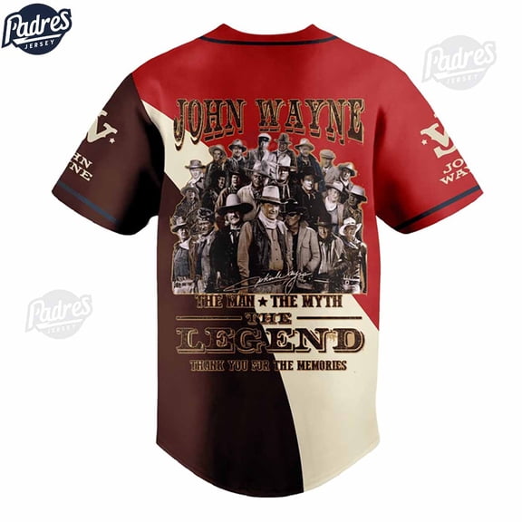 John Wayne The Man The Myth Legend Baseball Jersey