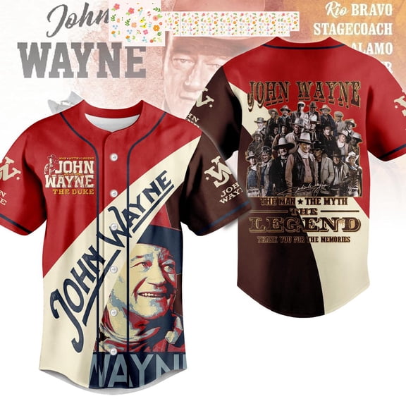 John Wayne The Man The Myth The Legend Personalized Baseball Jersey
