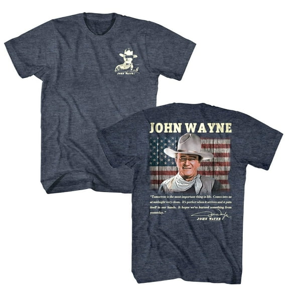 John Wayne Tomorrow is Most Important Men's T Shirt (NavyHeather, AdultS)