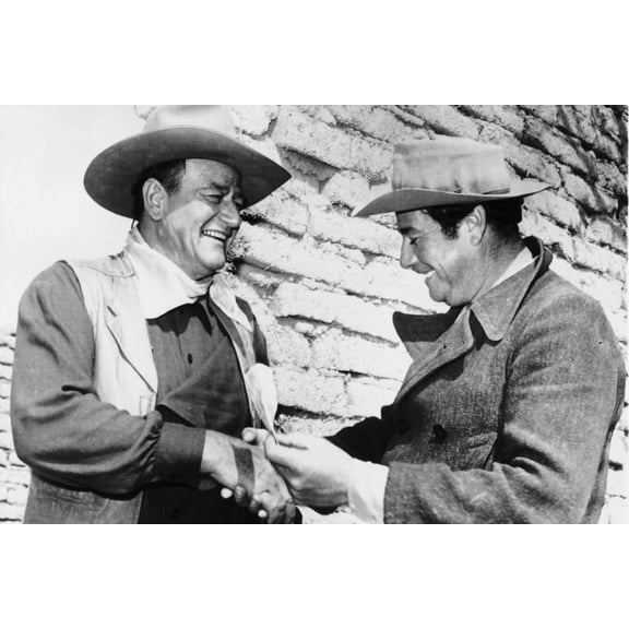John Wayne and Dean Martin in Rio Bravo b/w smiling together 24x36 Poster