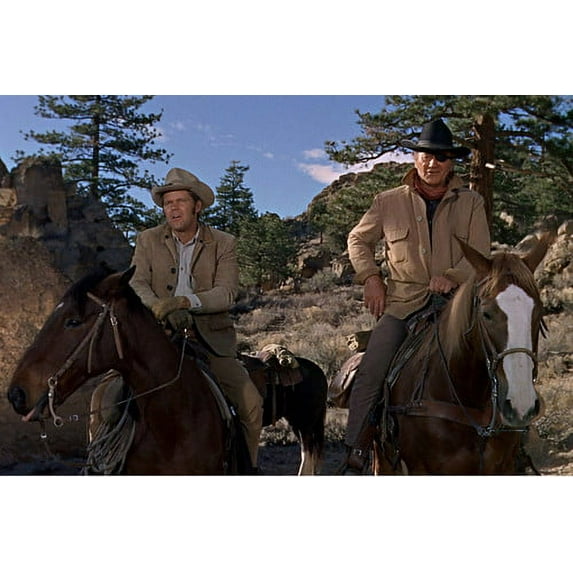 John Wayne and Glen Campbell in True Grit on horseback together 24x36 Poster