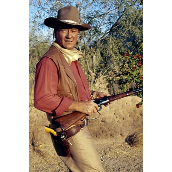John Wayne in El Dorado great image holding rifle 24x36 Poster