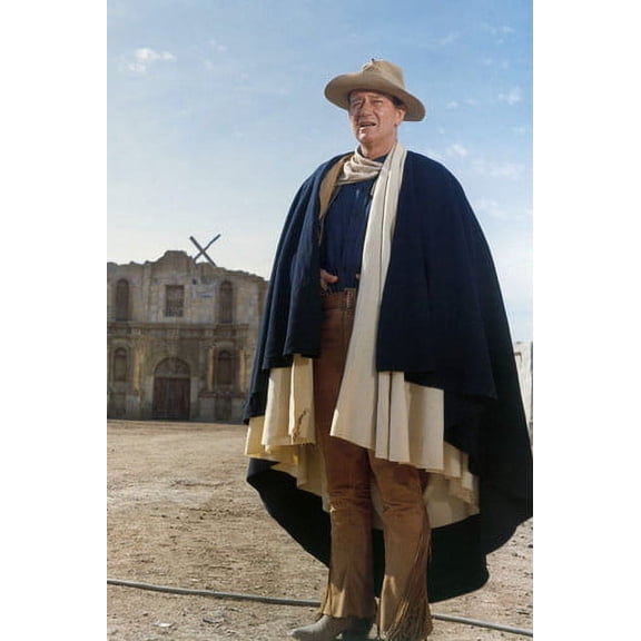John Wayne in The Alamo classic portrait as Davy Crockett by Texas Fort 24x36 Poster