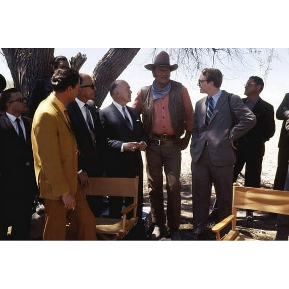 John Wayne in The Undefeated on film set 24x36 Poster