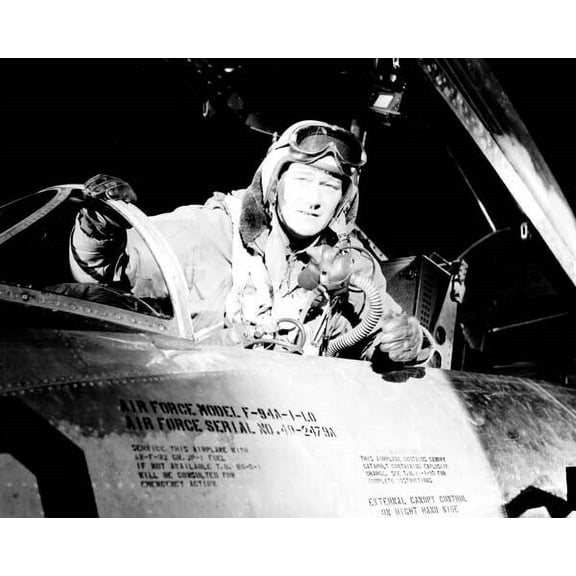 John Wayne in cockpit of Tornado bomber 1957 Jet Pilot 8x10 inch photo
