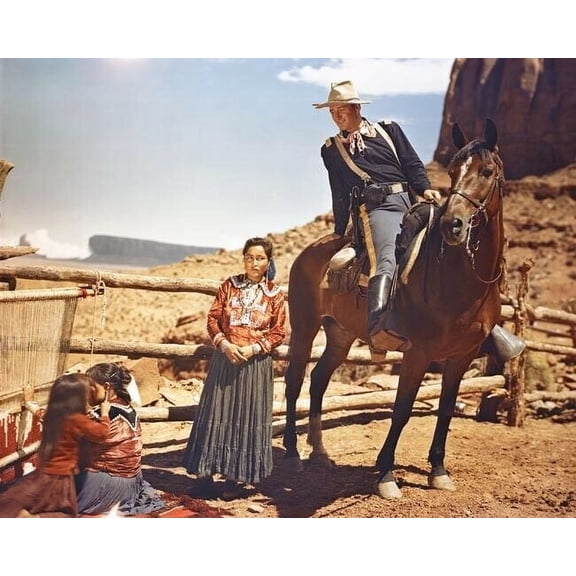 John Wayne on horseback Fort Apache scene in Monument Valley 8x10 inch photo