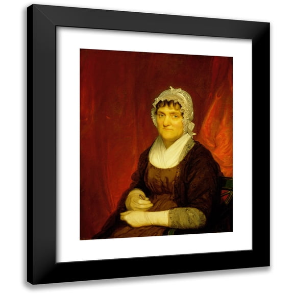 John Wesley Jarvis 12x14 Black Modern Framed Museum Art Print Titled - Portrait of Rachel Van Der Beek (circa 1807-1812)