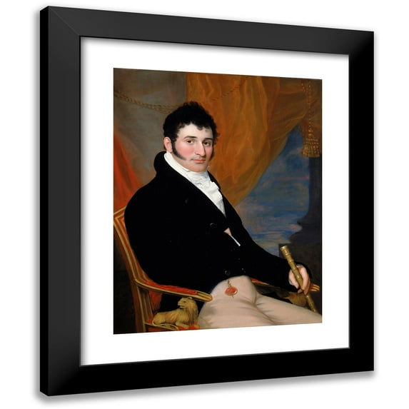 John Wesley Jarvis 15x18 Black Modern Framed Museum Art Print Titled - Portrait of Solomon Isaacs
