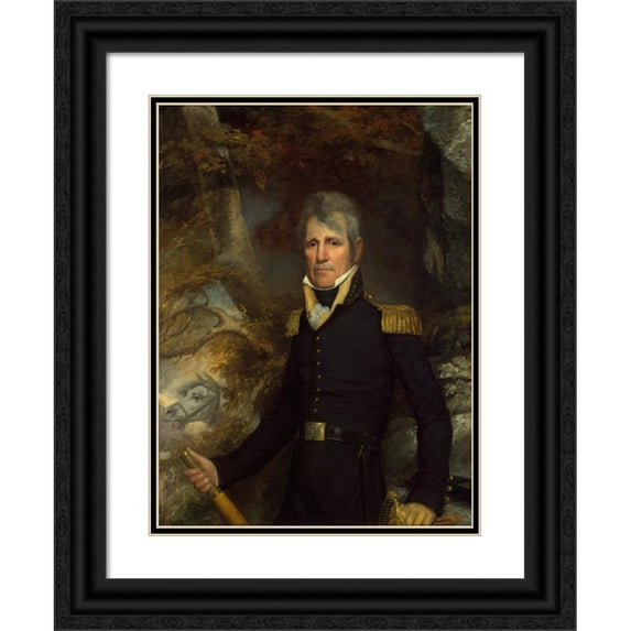 John Wesley Jarvis 15x18 Black Ornate Wood Framed Double Matted Museum Art Print Titled - General Andrew Jackson (ca. 1819)