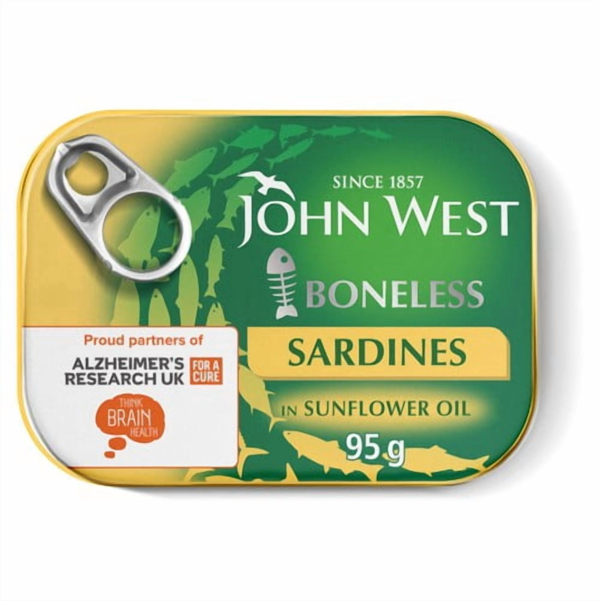 John West Boneless Sardines In Sunflower Oil 95g, British Import (Pack of 3)