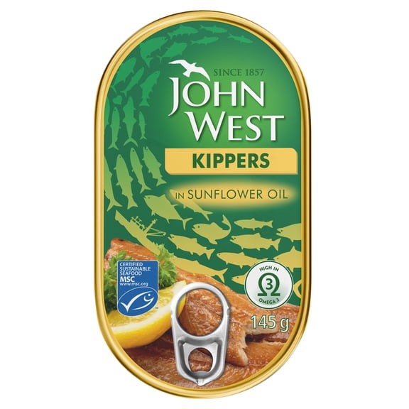 John West Kippers in Sunflower Oil 145g, Imported from Britain