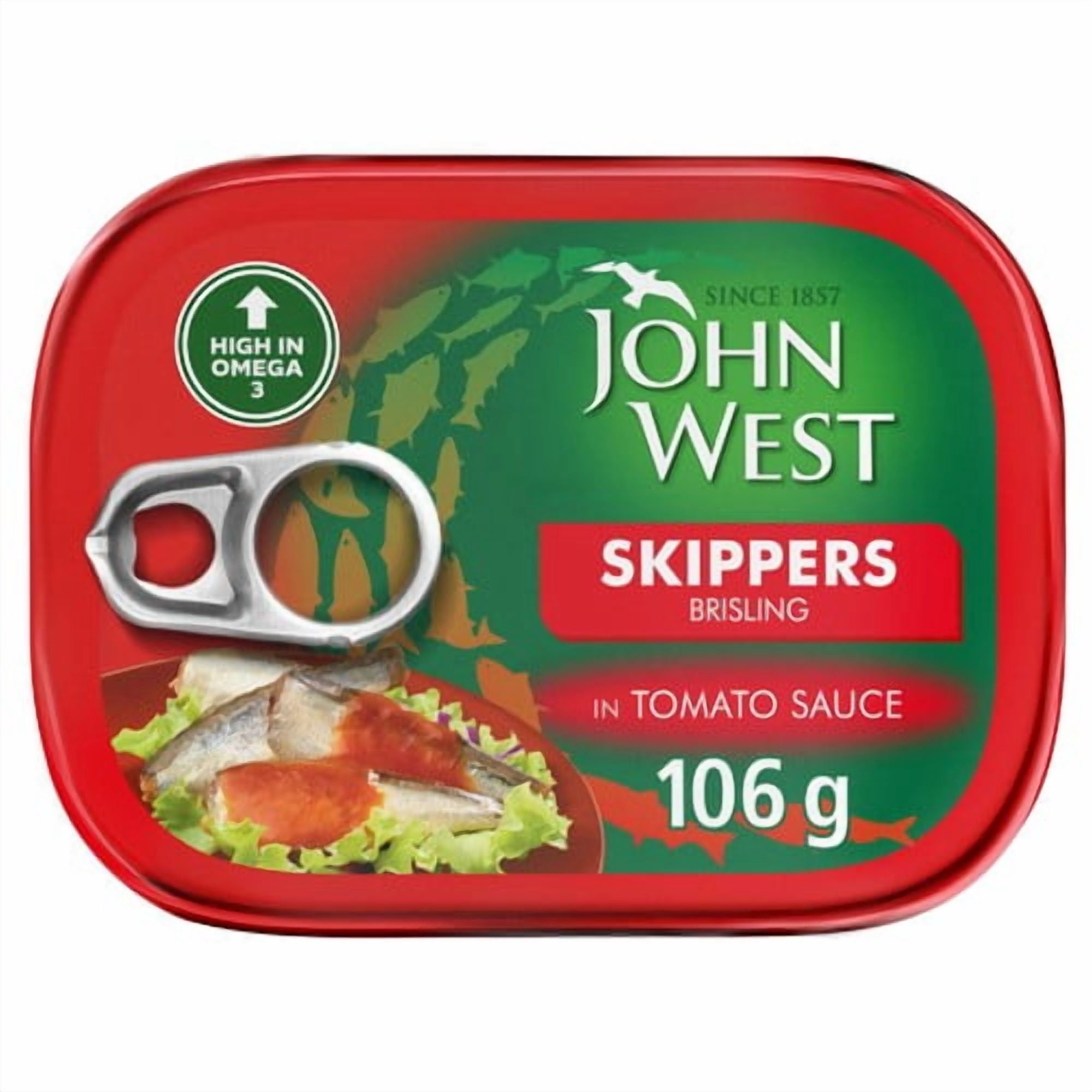 John West Skippers Brisling in Tomato Sauce 106g, British Import (Pack of 3)