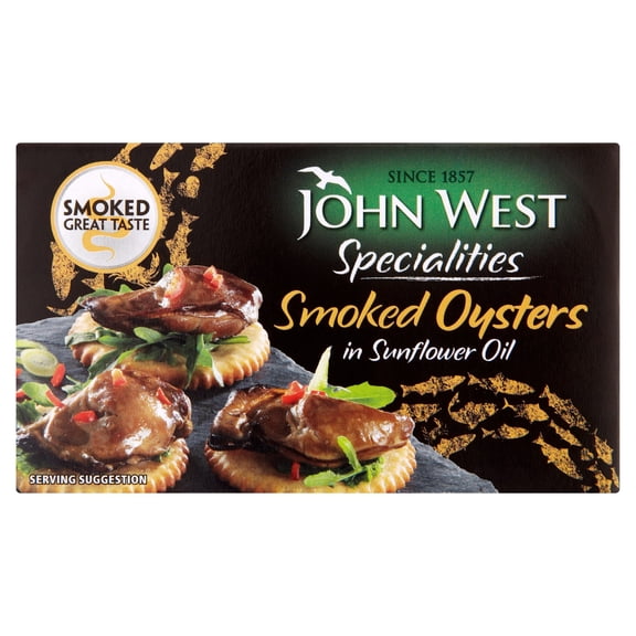 John West Smoked Oysters Sunflower Oil 85G, Imported from Britain