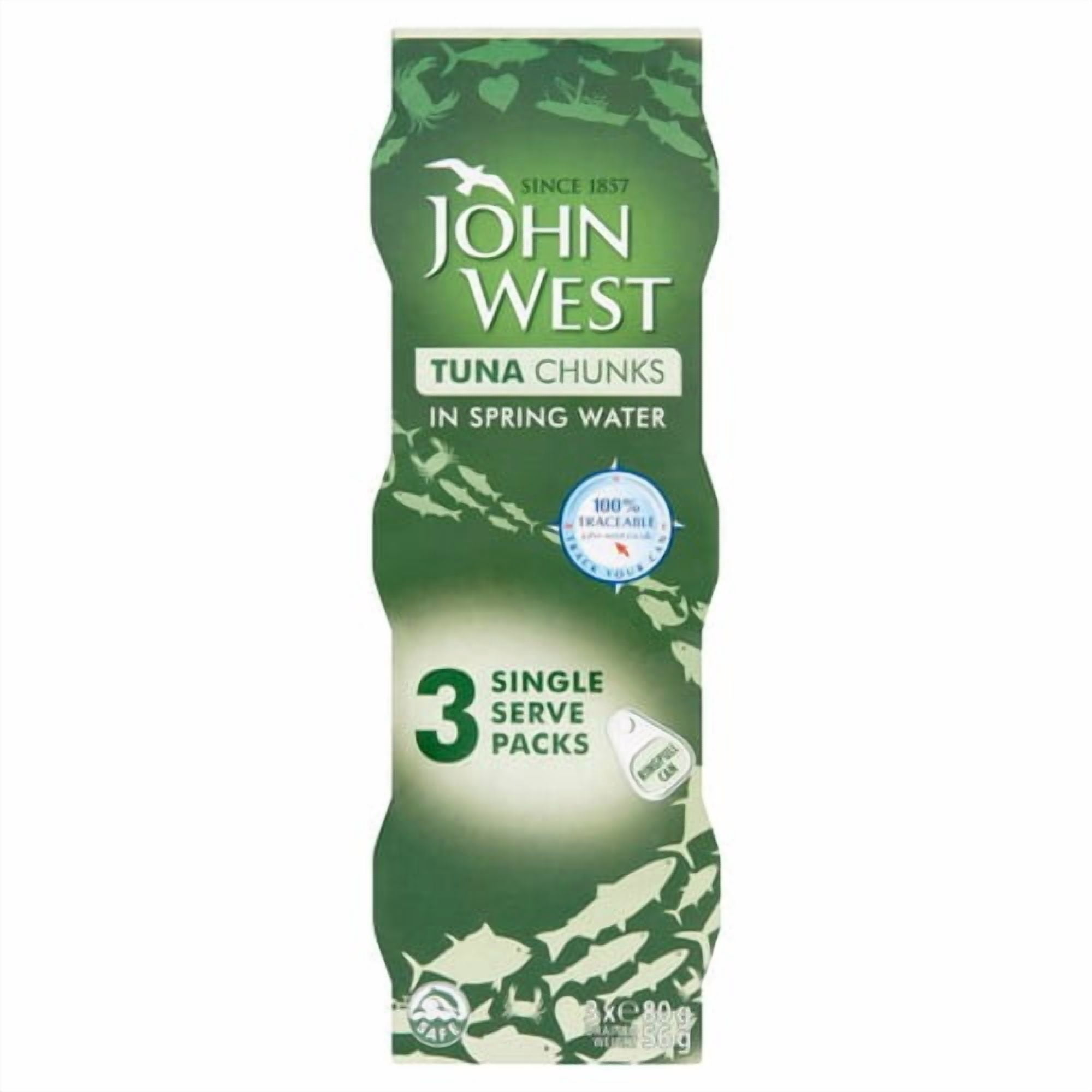 John West Tuna Chunks In Spring Water 3 x 80g, British Import (Pack of 3)