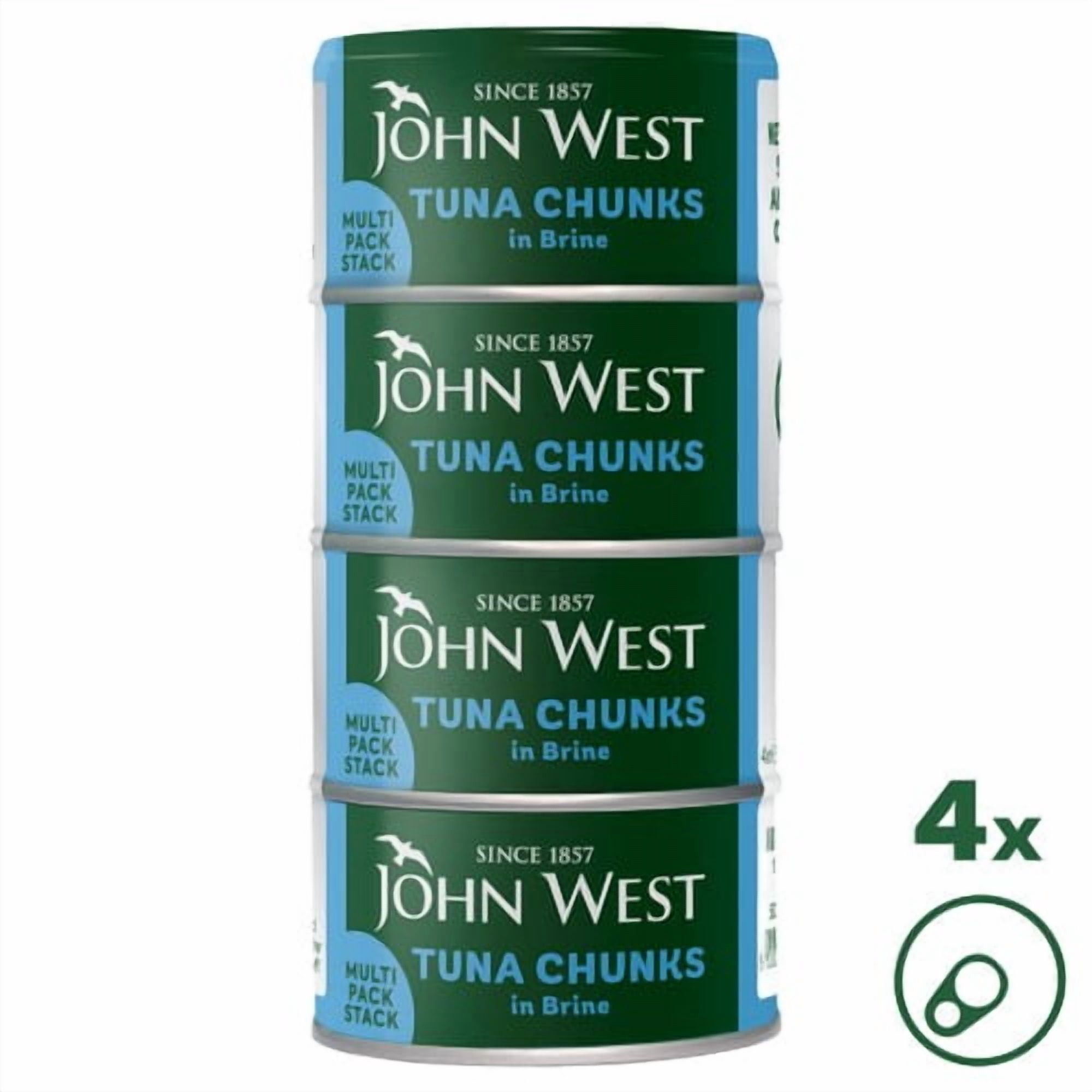 John West Tuna Chunks in Brine 4 x 125g, British Import (Pack of 3)