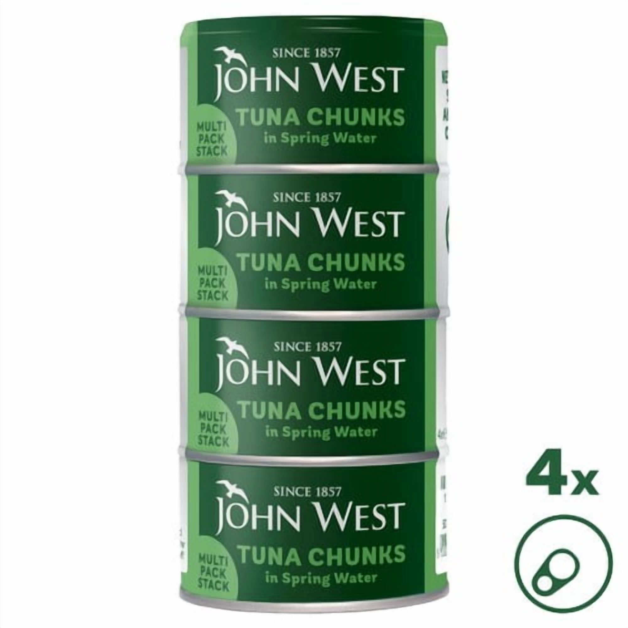 John West Tuna Chunks in Spring Water 4 x 125g, British Import (Pack of 3)