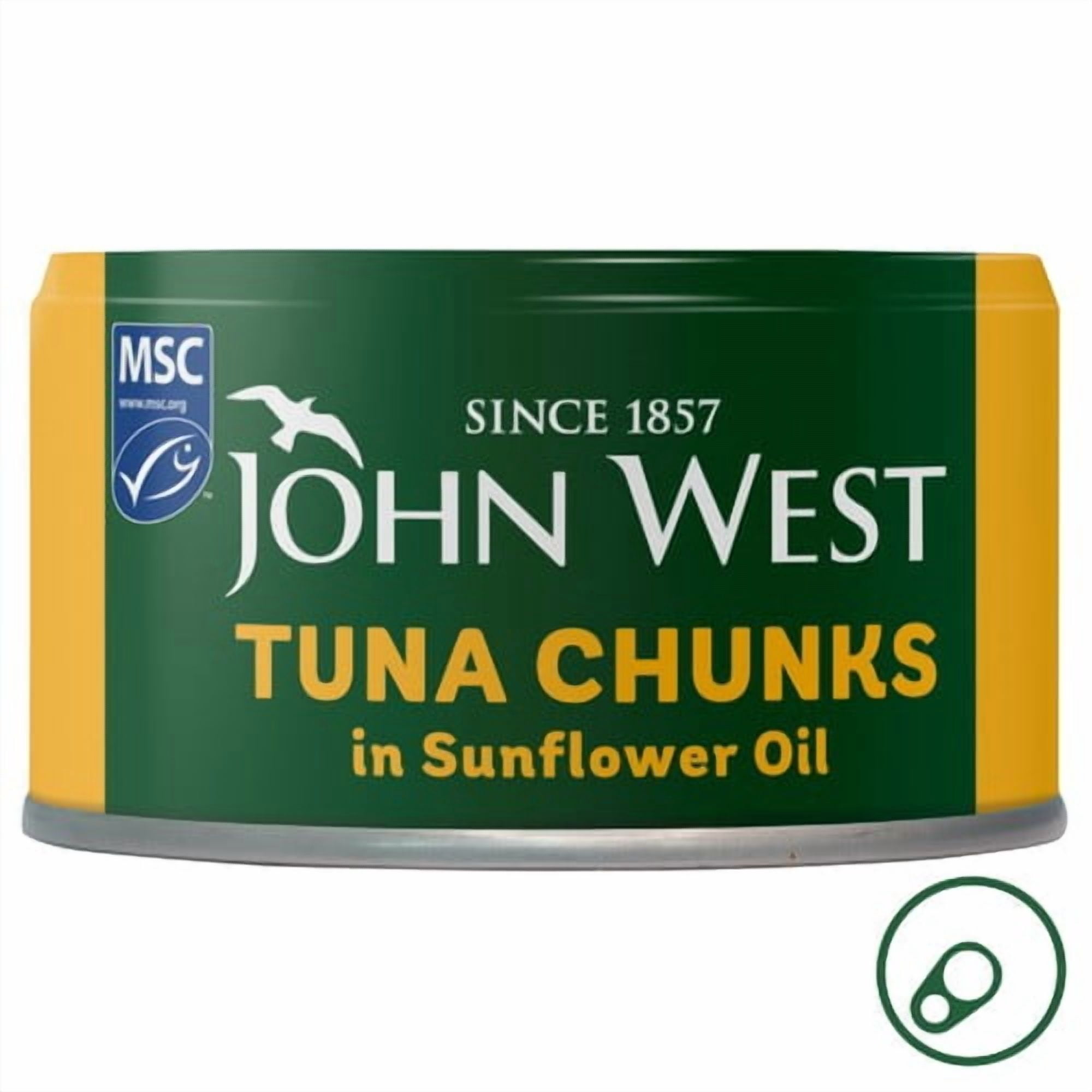 John West Tuna Chunks in Sunflower Oil MSC 125g, British Import (Pack of 3)