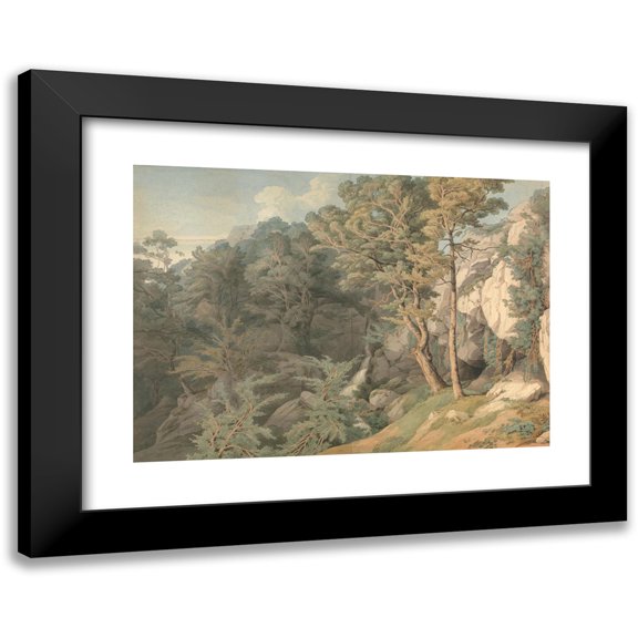 John White Abbott 14x11 Black Modern Framed Museum Art Print Titled - Canonteign, Devon (1804)