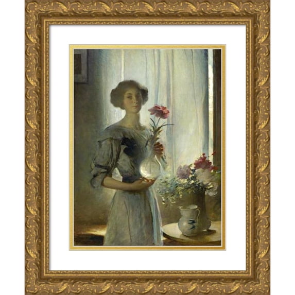 John White Alexander 11x14 Gold Ornate Wood Frame and Double Matted Museum Art Print Titled - June