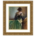 thumbnail image 1 of John White Alexander 20x24 Gold Ornate Framed and Double Matted Museum Art Print Titled - Study in Black and Green (By 1906), 1 of 4