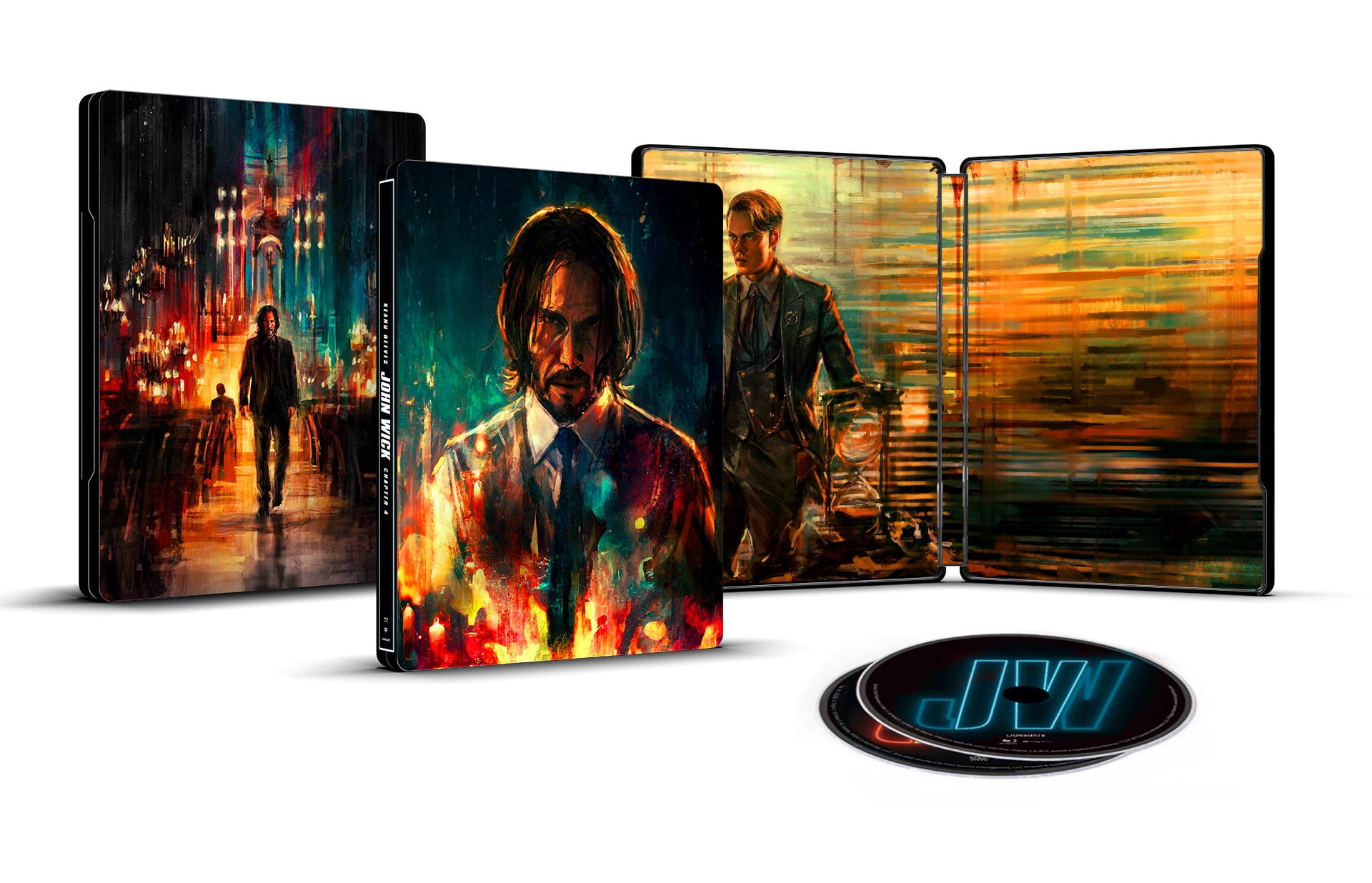 John Wick 4 Steelbook (Walmart Exclusive) (Blu-Ray + DVD + Digital Copy)  with Character Cards 