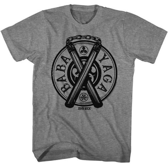 John Wick Baba Yaga Badge Graphite Heather Adult S/S Tshirt Xl