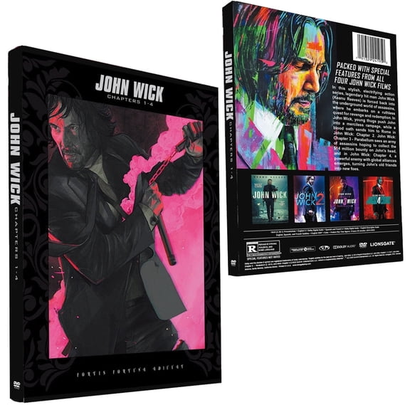John Wick Complete Keanu Reeves Movies Chapter 1-4 DVD 4-Disc Box Set Movie