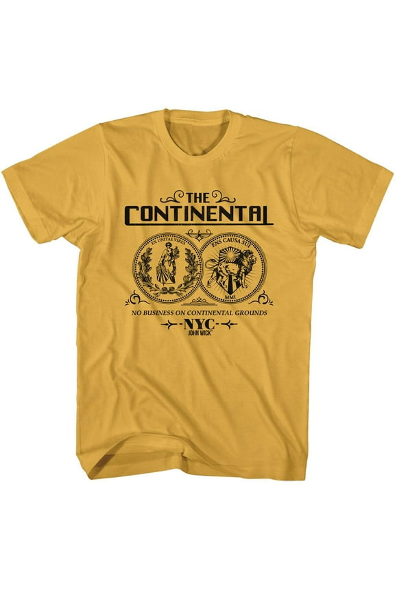 John Wick Double Sided Gold Coin Men's T Shirt Continental New York City Hotel