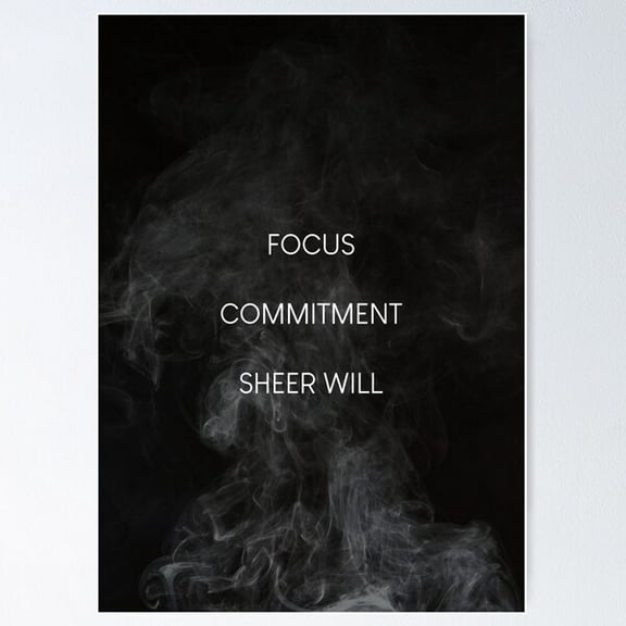 John Wick - Focus, Commitment, Sheer Will Poster Wall Art, Modern Wall Decor For Living Room Bedroom, 8x12 UNFRAMED