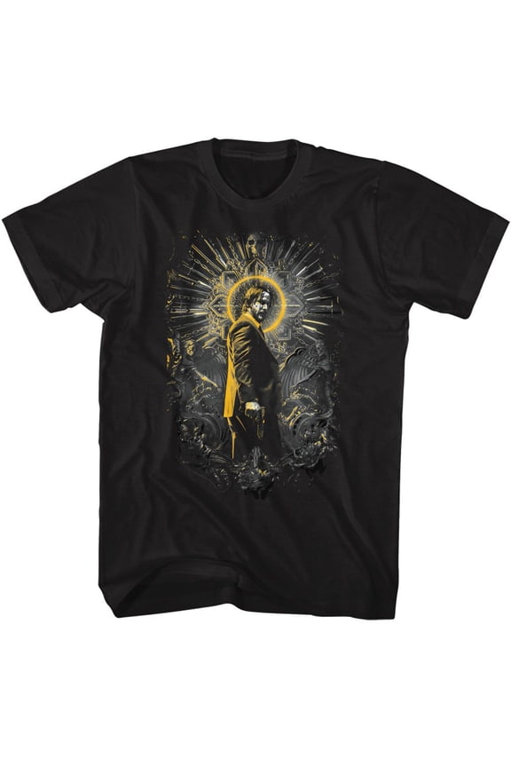 John Wick Golden Highlights Halo Black T-Shirt