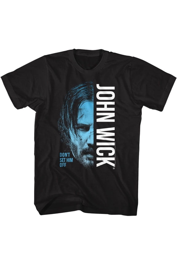 John Wick Half Face Black Adult T-Shirt Xl