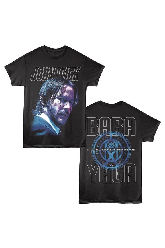 John Wick - If You Want Peace - American Classics - 2-Sided Print Black Adult Short Sleeve T-Shirt