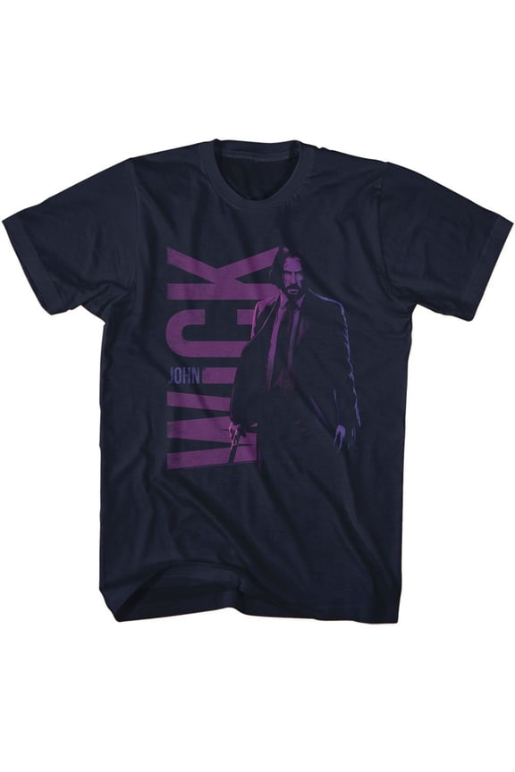 John Wick Name and Character Illustration Navy T-Shirt