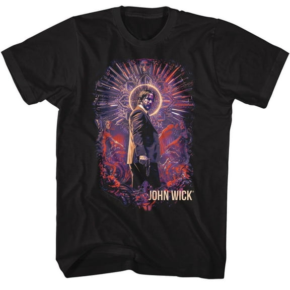 John Wick Neon Halo Recolor Black T-Shirt