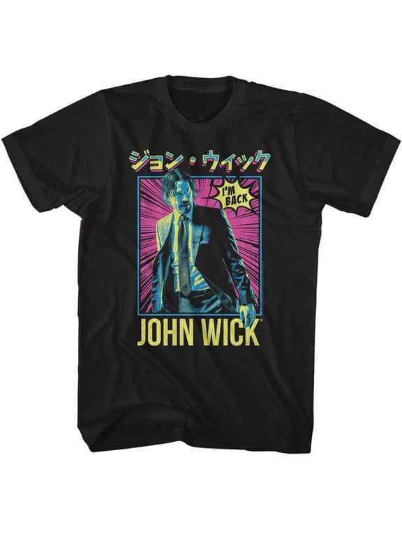 John Wick Neon Manga Ish Black T-Shirt