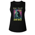 thumbnail image 1 of John Wick Neon Manga Ish Black Women's Muscle Tank Top T-Shirt, 1 of 2