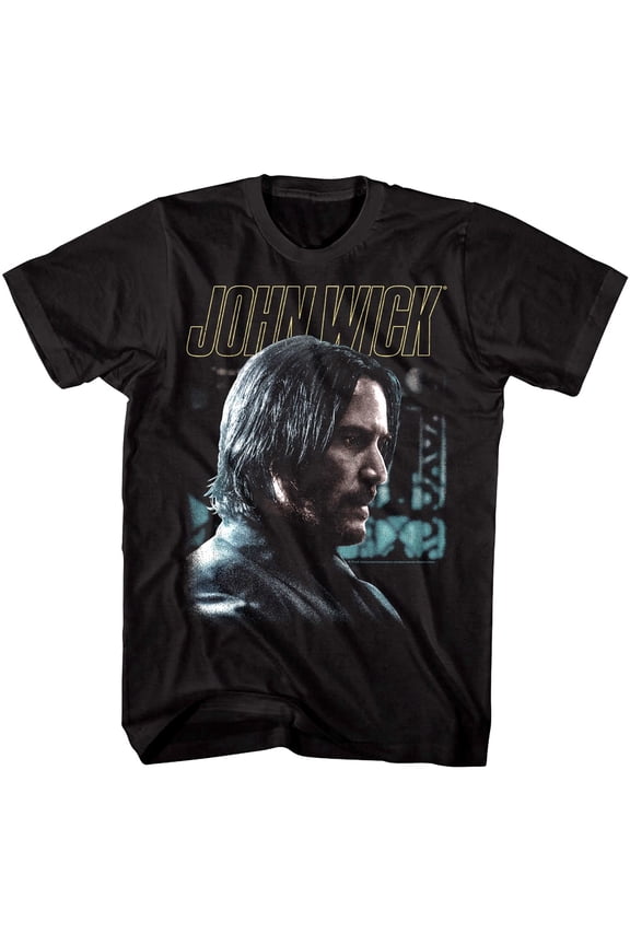 John Wick Profile Men's T Shirt (Black, AdultL)
