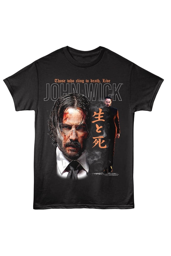 John Wick Those who Cling to Death Men's T Shirt (White, Big&Tall3XLT)